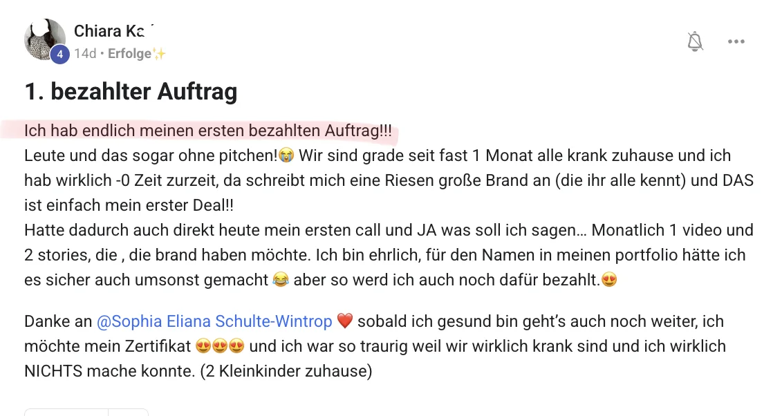 Chiara — Erster Auftrag