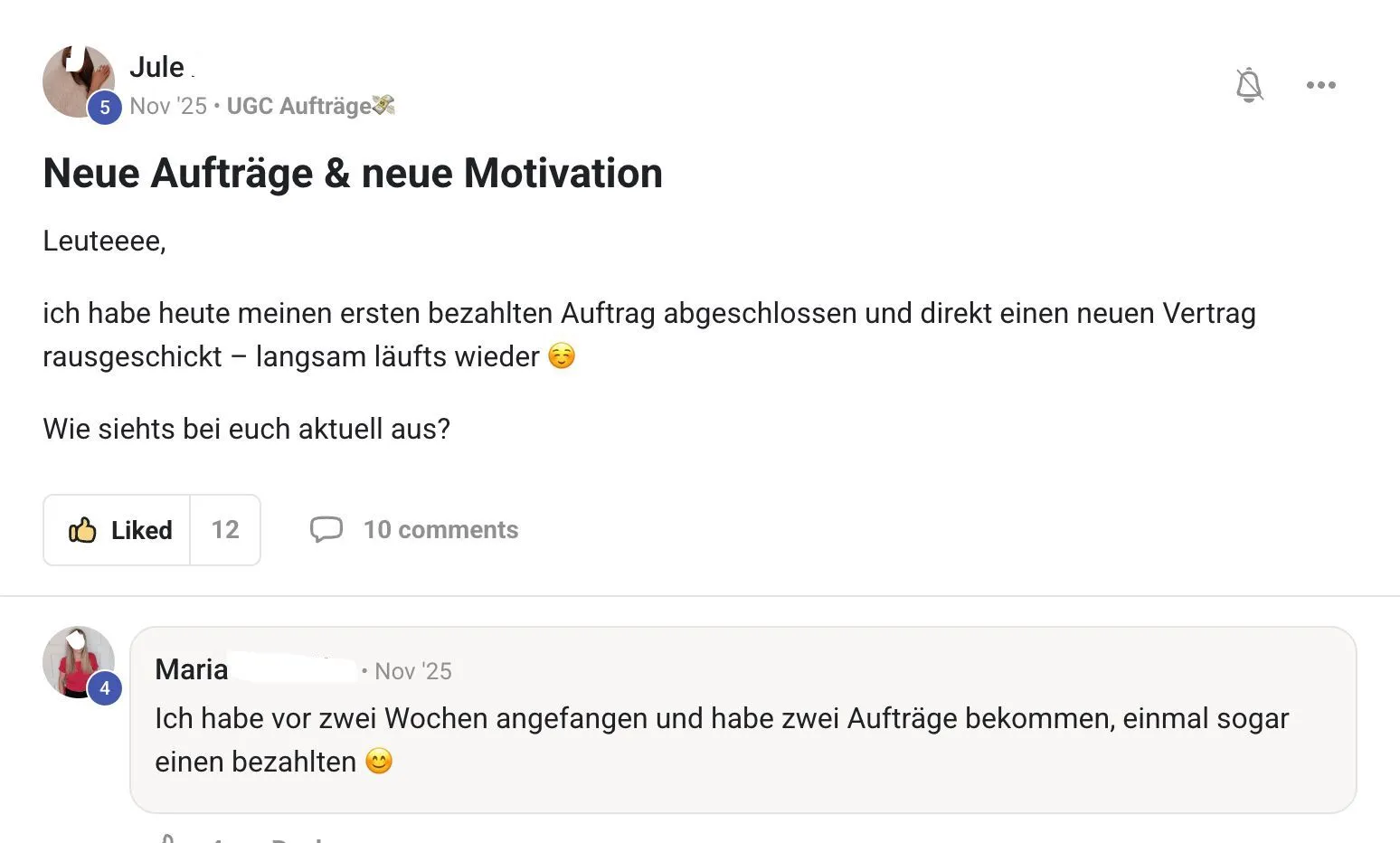 Jule & Maria — Neue Aufträge & Motivation