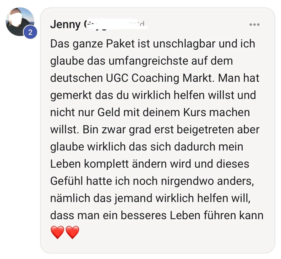 Jenny — Umfassendstes UGC Coaching